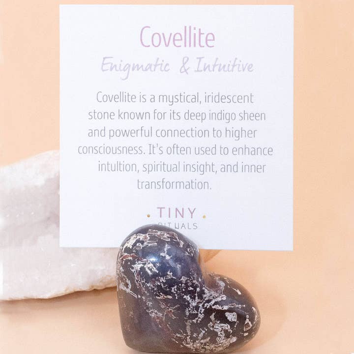 Tiny Rituals - Wholesale Spiritual Stone/Crystal - Rare Covellite Hearts - AAA Premium Quality21