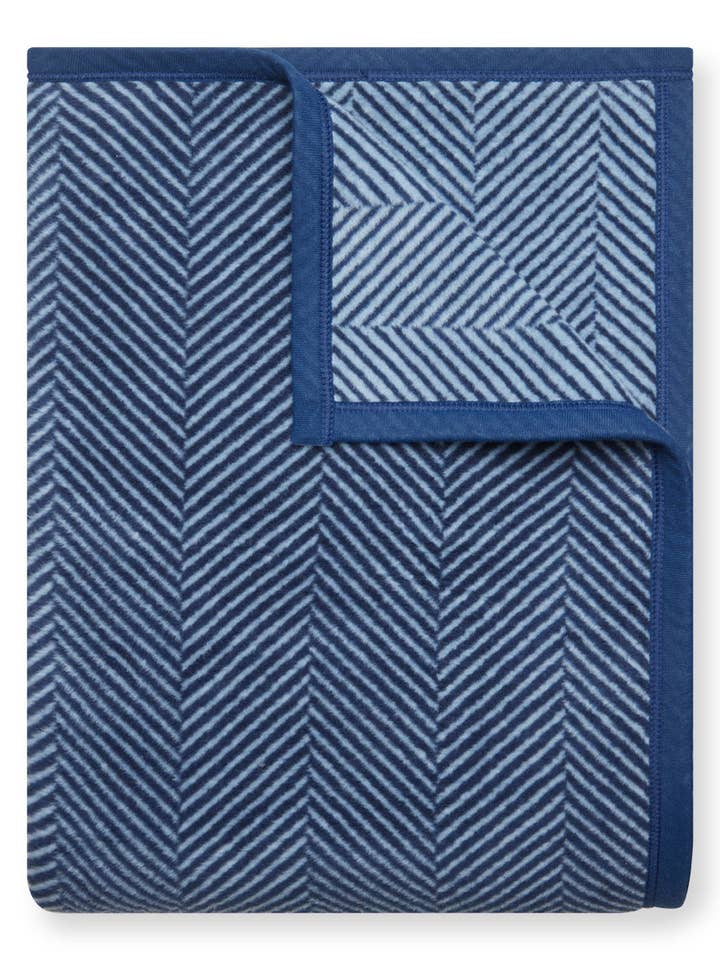 Harborview Herringbone Navy Blanket for wholesale by ChappyWrap
