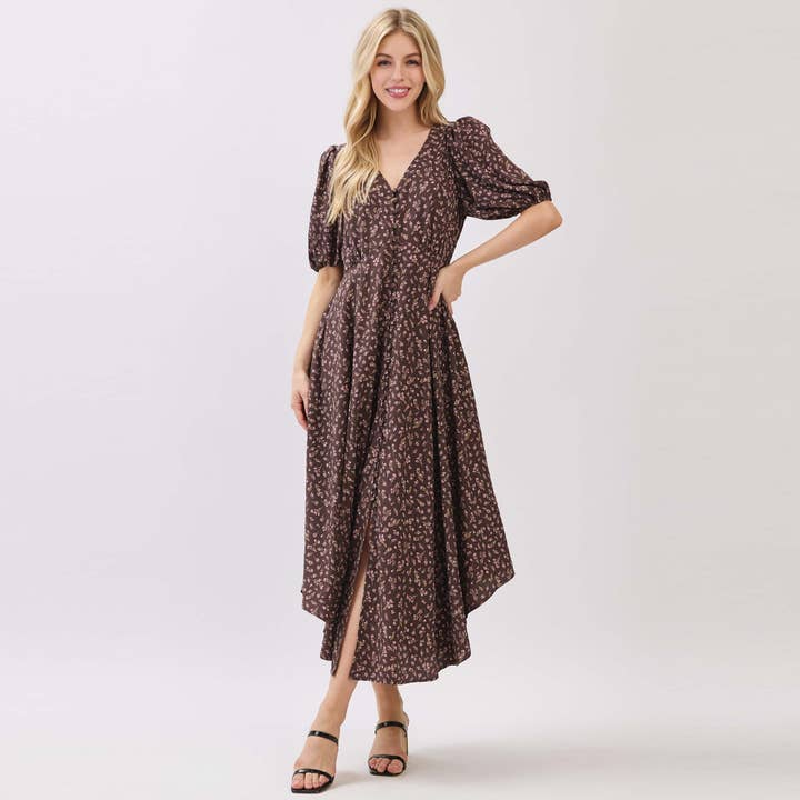 SHORT SLEEVE SELF COVER BUTTON DETAIL MIDI DRESS - VD6069A and other Purchase Wholesale self cover buttons. Free Returns & Net 60 Terms on Faire trending on Faire.