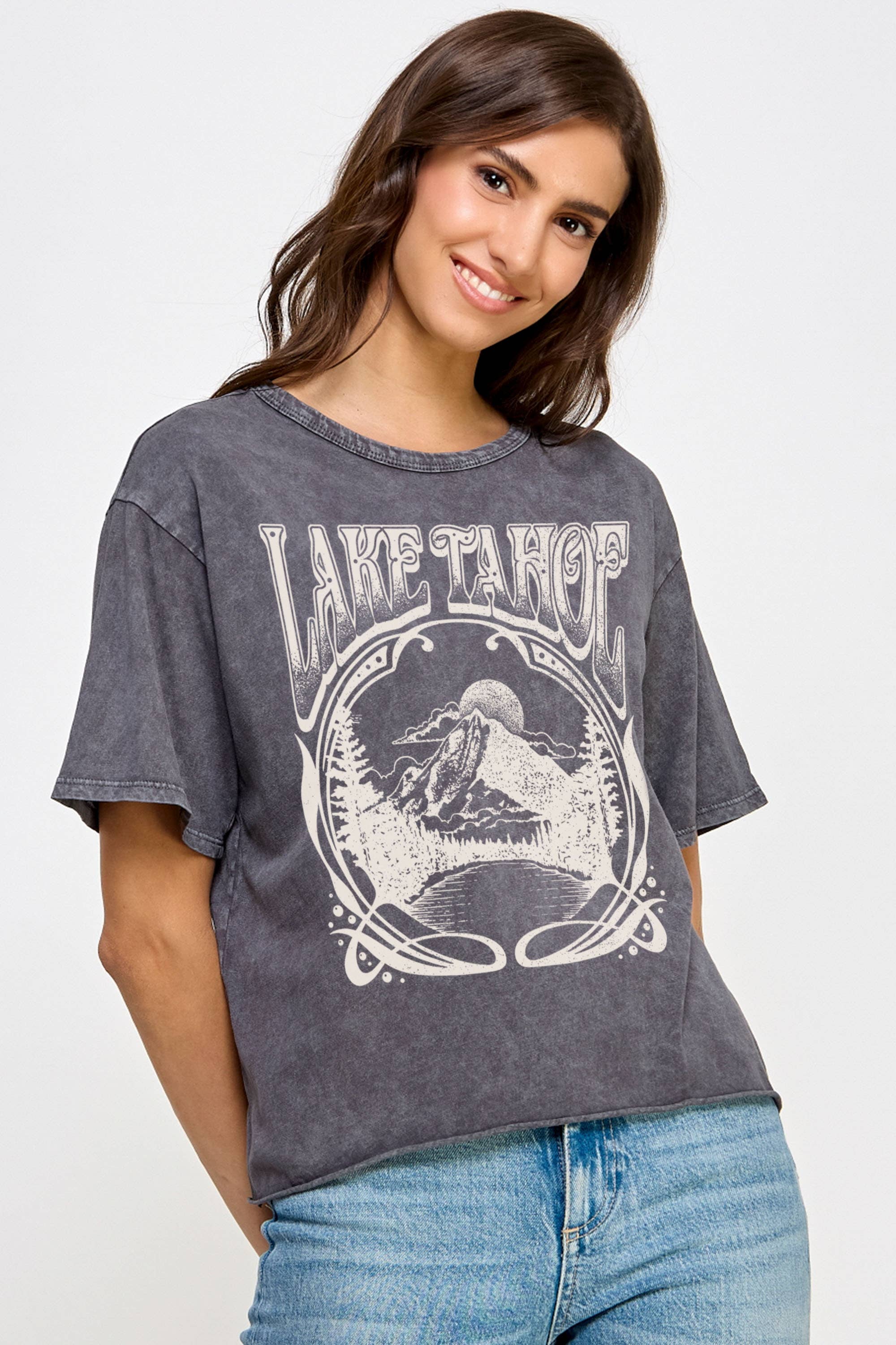 Honestee - Wholesale T-Shirt (Graphic) - Women's - Lake Tahoe Mineral Washed Graphic T-Shirt4