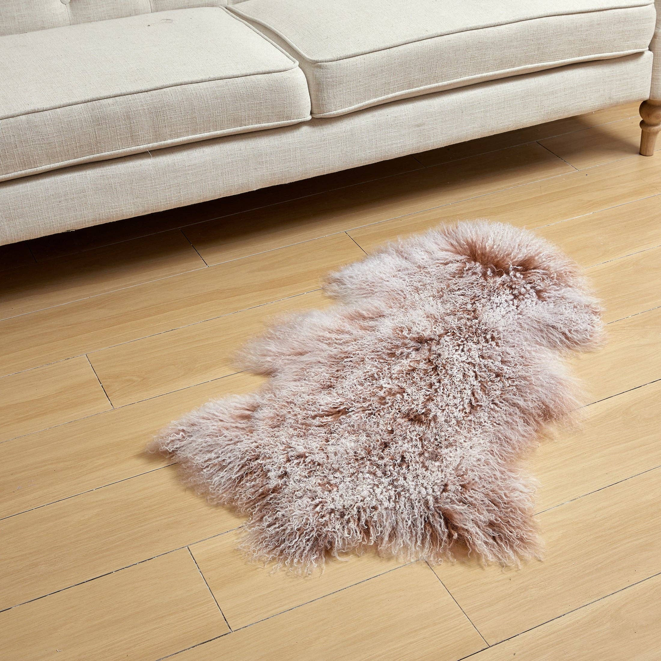 HUIRESOURCE - Vente Plaids - Fourrure d'agneau mongol avec poils naturellement bouclés en couleur mélangée9