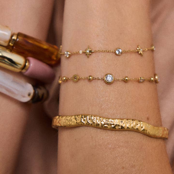 Gold Stainless steel bangle bracelet 324RX133 for wholesale on Faire1