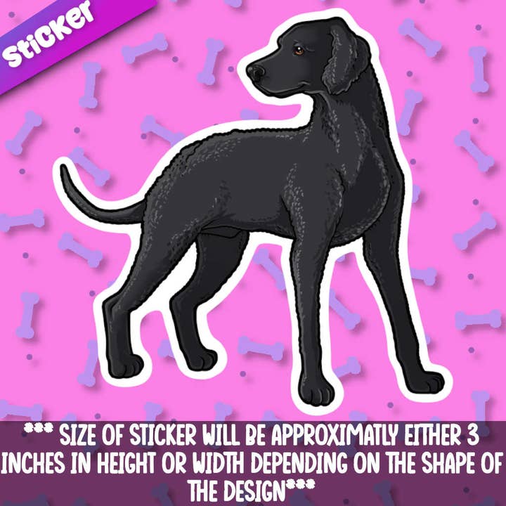 Autocollant Curly Coated Retriever pour la vente par Mega Kawaii Cuties