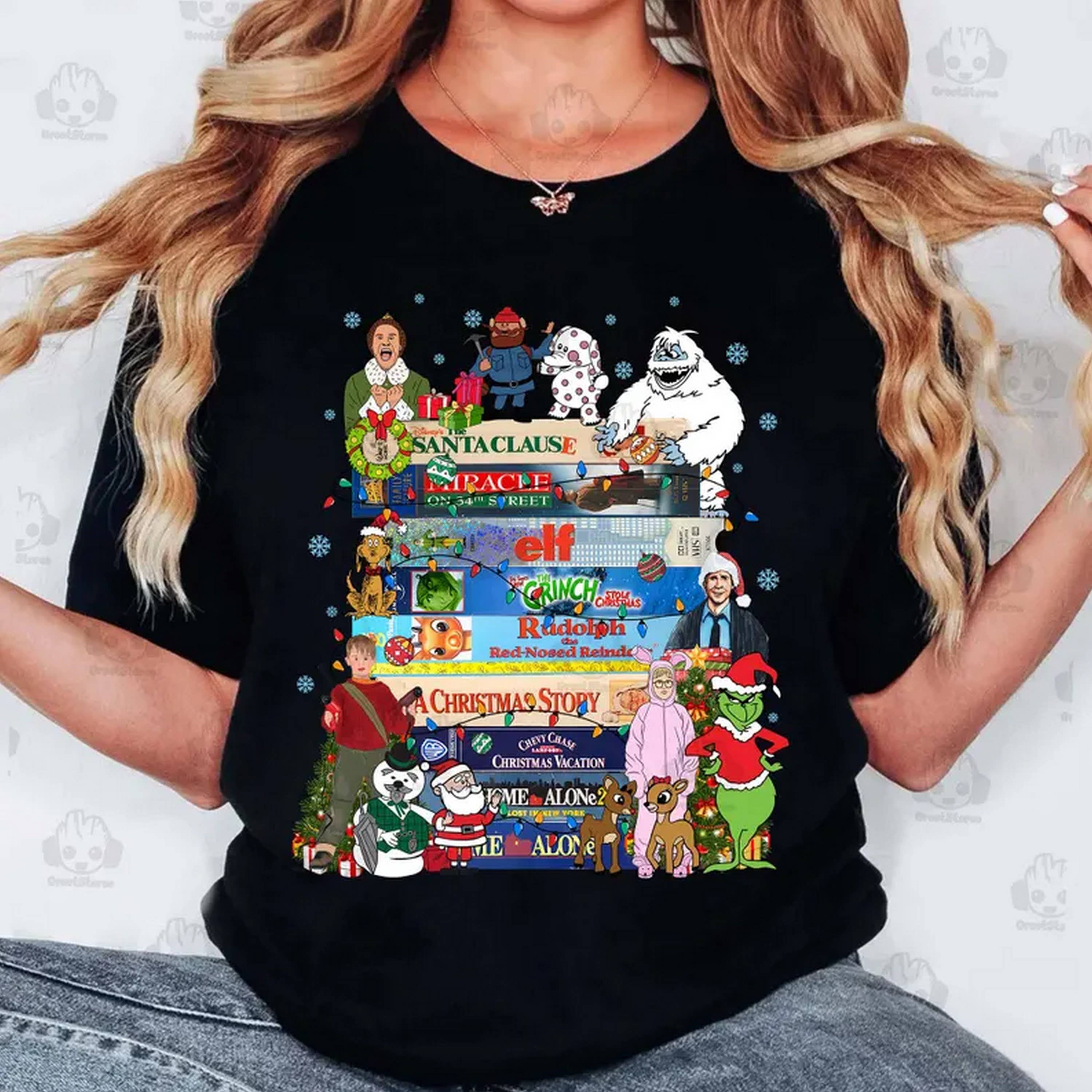 Black Christmas Movies VHS Shirt, Christmas Design Shirt, 90s Chri for wholesale on Faire0