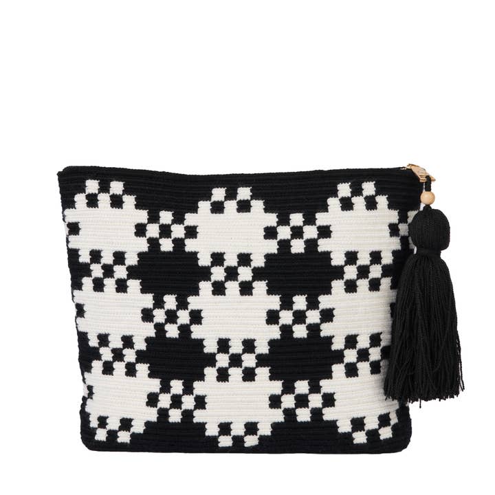 Harmony Plaid B&W Clutch for wholesale by ALLBYB