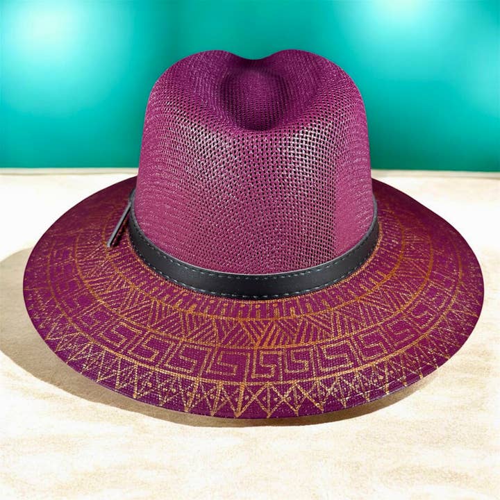 GMCE Global Trading, LLC - Wholesale Straw Hat - Unisex - Premium Detailed Hand-Painted Palm Straw Fedora Hat 2