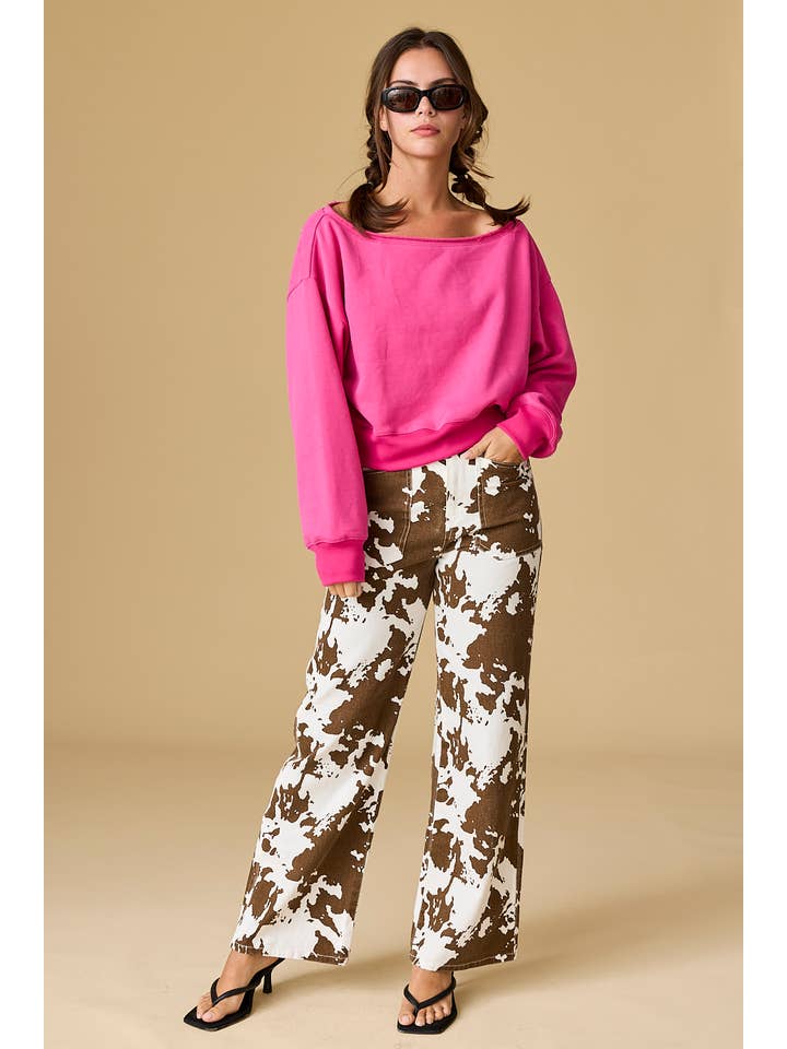 Papermoon - Wholesale Sweatshirt - Women's - PT17835 - Alina Off Shoulder Cropped Sweatshirt19