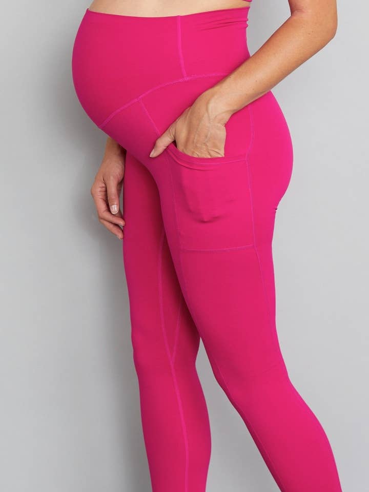 Luxe Maternity & Postnatal Leggings - Very Berry for wholesale by Natal Active