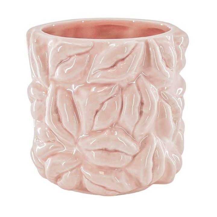 Pot - Kisses - Ceramics - Light Pink - 11x11x11,5cm for wholesale by Housevitamin bv