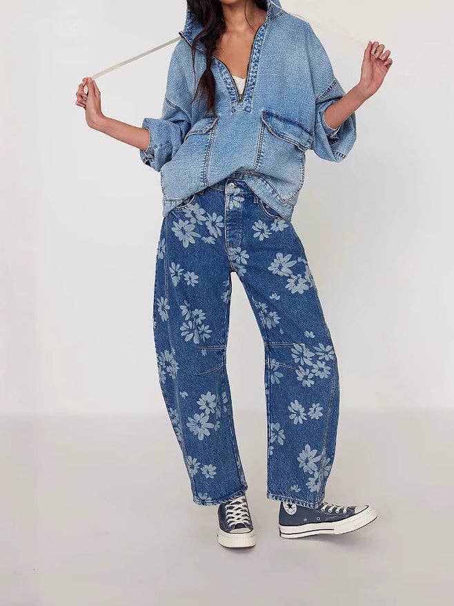 Blue Washed Denim Hooded Jacket Relaxed Mid Weight N5Z297 for wholesale on Faire2