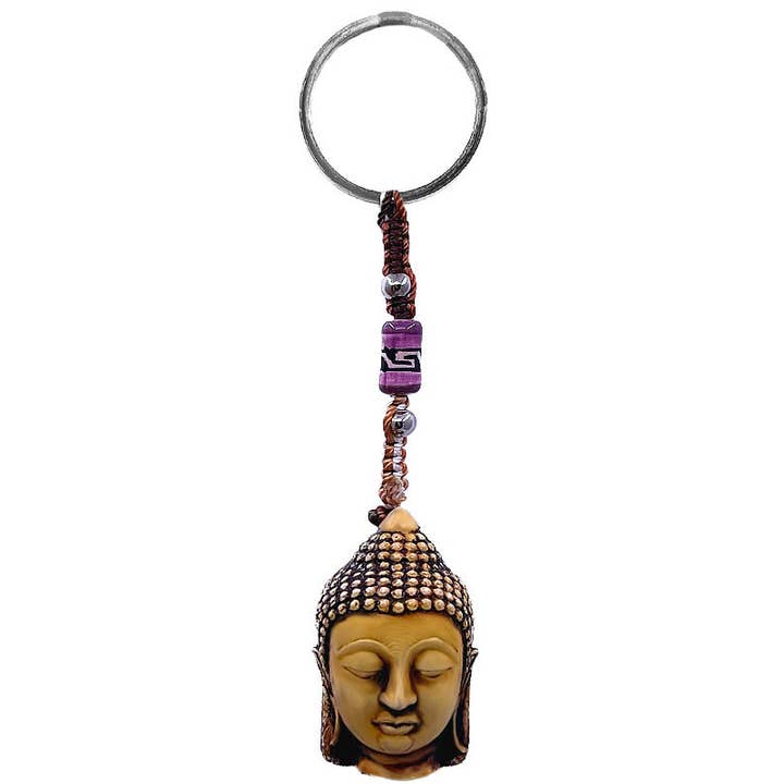 Tibet Buddha Head Durepox Resin Figurine Keychain for wholesale by Pichincha