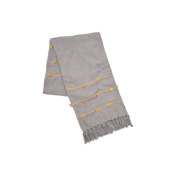 carol & frank - Wholesale Throw Blanket - SALE Tabb Boulder Gray Tassel Throw Blanket