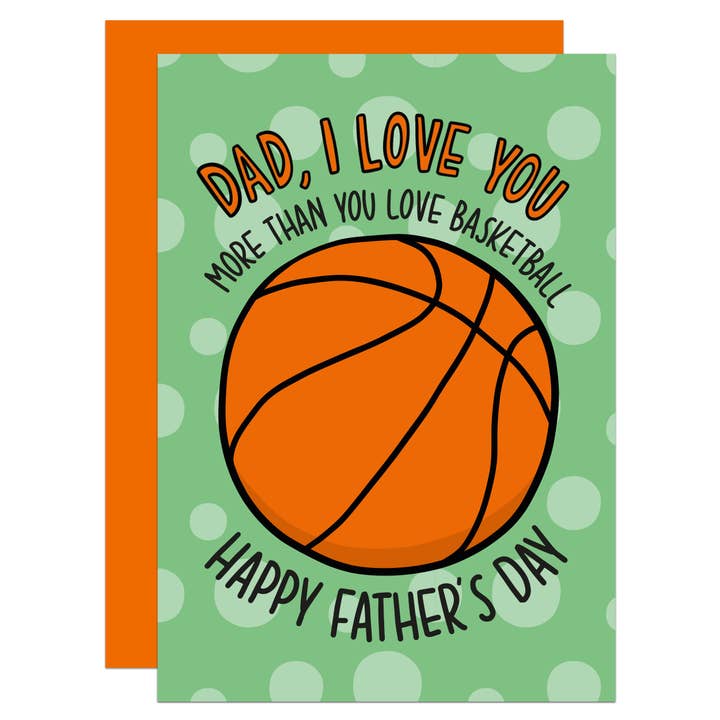 Basketball Love Fathers Day A6 Card for wholesale by TeePee Creations