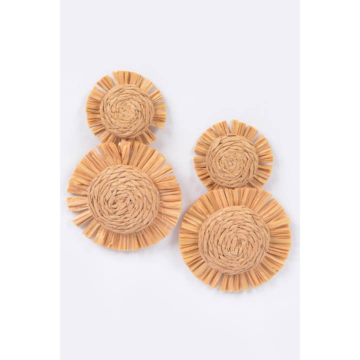 anbfashion - Vendita all'ingrosso Orecchini pendenti - Orecchino pendente in finta paglia AME3464COB