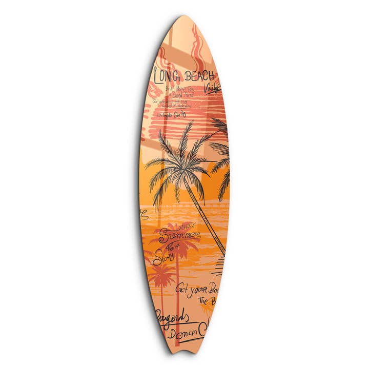 Artdesigna KG - Wholesale Wall Accent - Long Beach Vibes | Surfboard Glass Wall Art