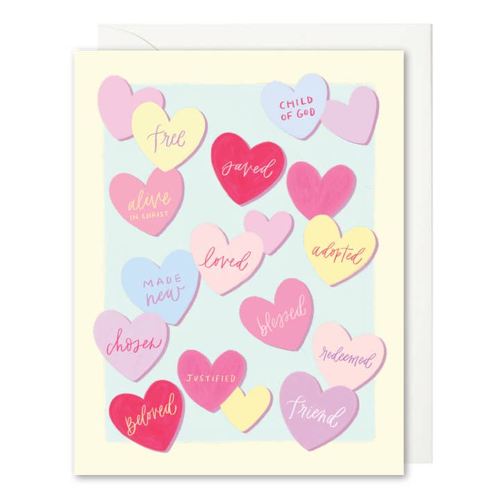 Carte de Saint-Valentin de Dieu – Illustration ludique et encourageante pour la vente par Selah Paper