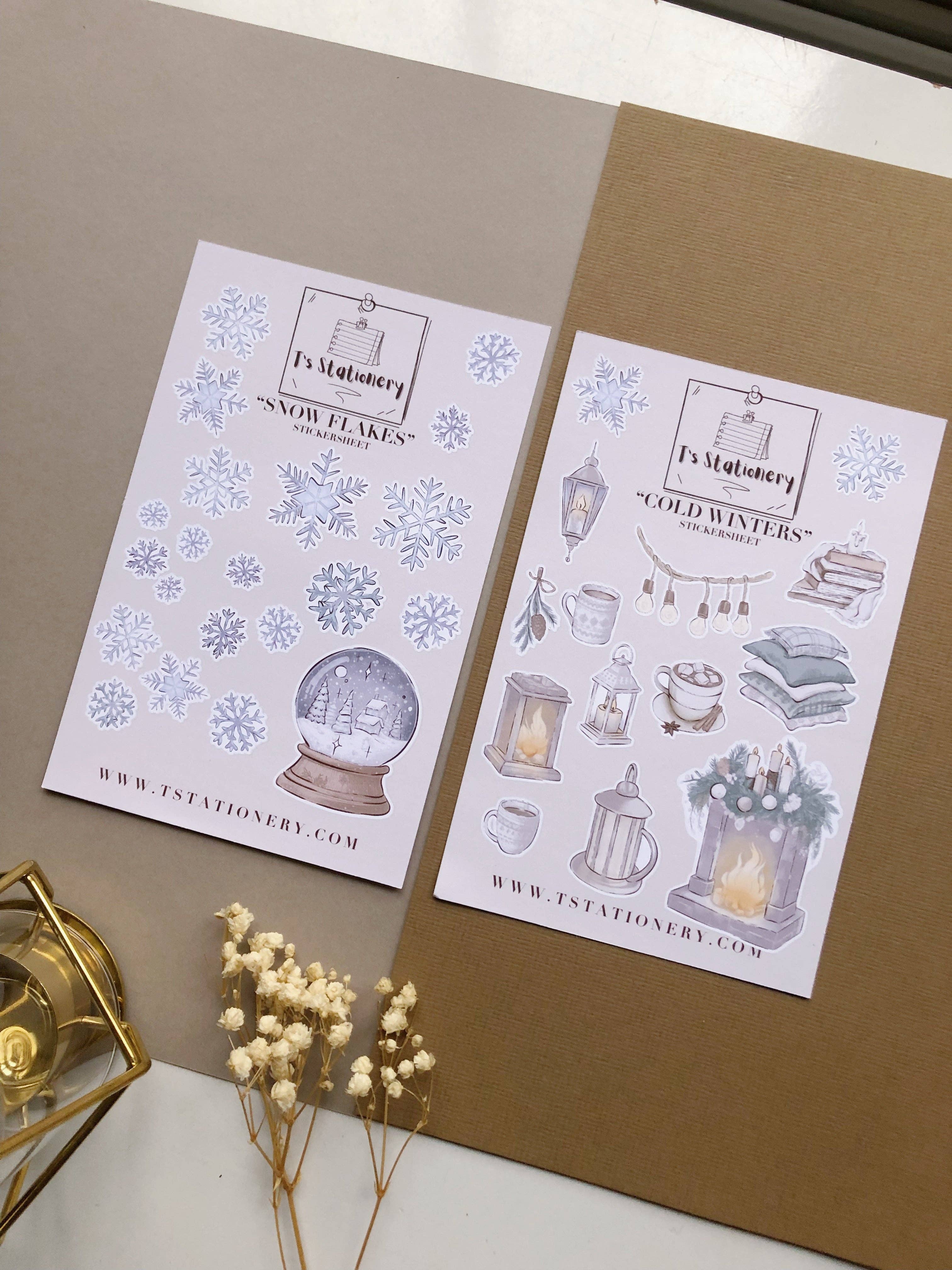 T's Stationery - Vente Autocollant - Lot de 10 autocollants « Forêt d'hiver »6