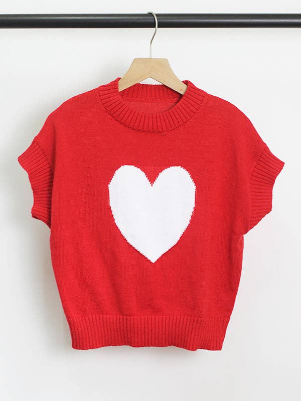 W2409LM90407 - Jersey de punto con forma de corazón, edición de San Valentín para venta al por mayor de ESLEY