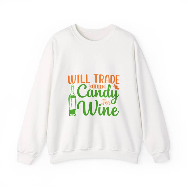Crewneck Sweatshirt - Will Trade Candy for Wine Funny Design for wholesale by L&L T-Shirt Company
