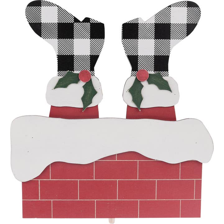 Santa Down The Chimney Topper for wholesale by Glory Haus