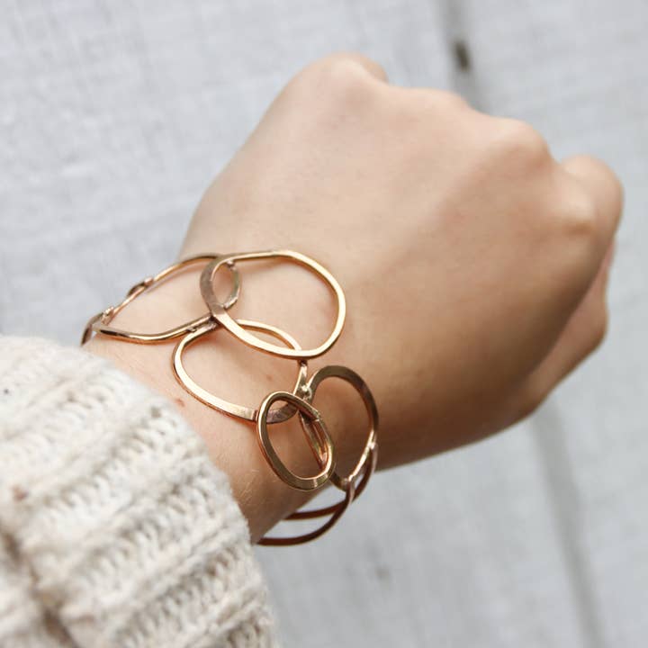 Riverstone Cuff Bracelet, Gold-Filled for wholesale by Verso