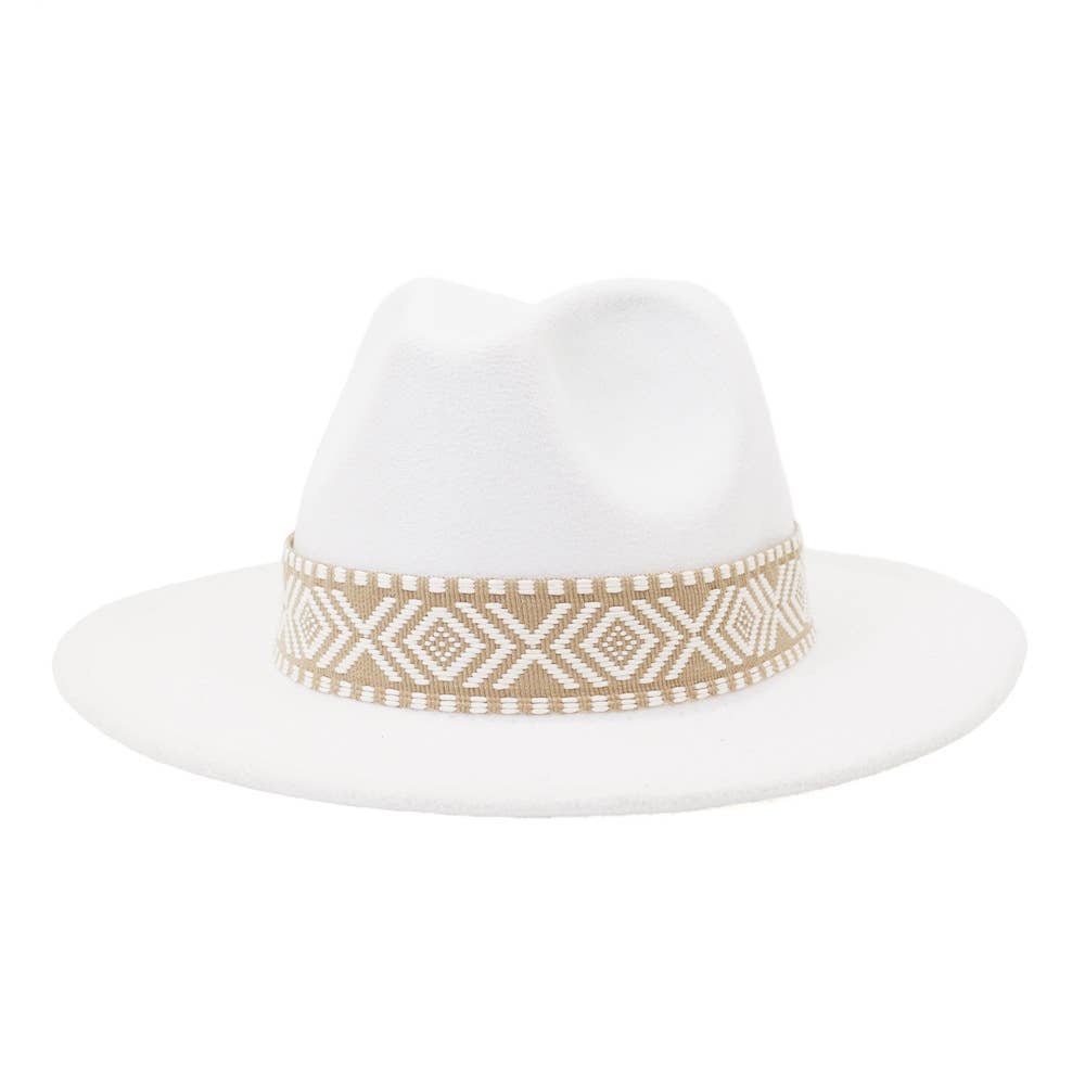 Suzie Q USA - Wholesale Fedora - Women's - Aztec Belt Retro Flat Fedora Hat20