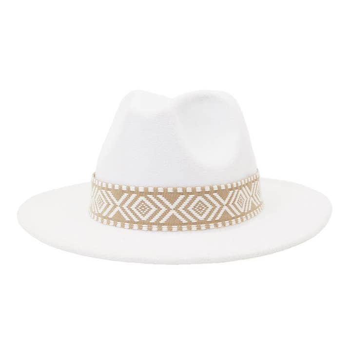 Suzie Q USA - Wholesale Fedora - Women's - Aztec Belt Retro Flat Fedora Hat20