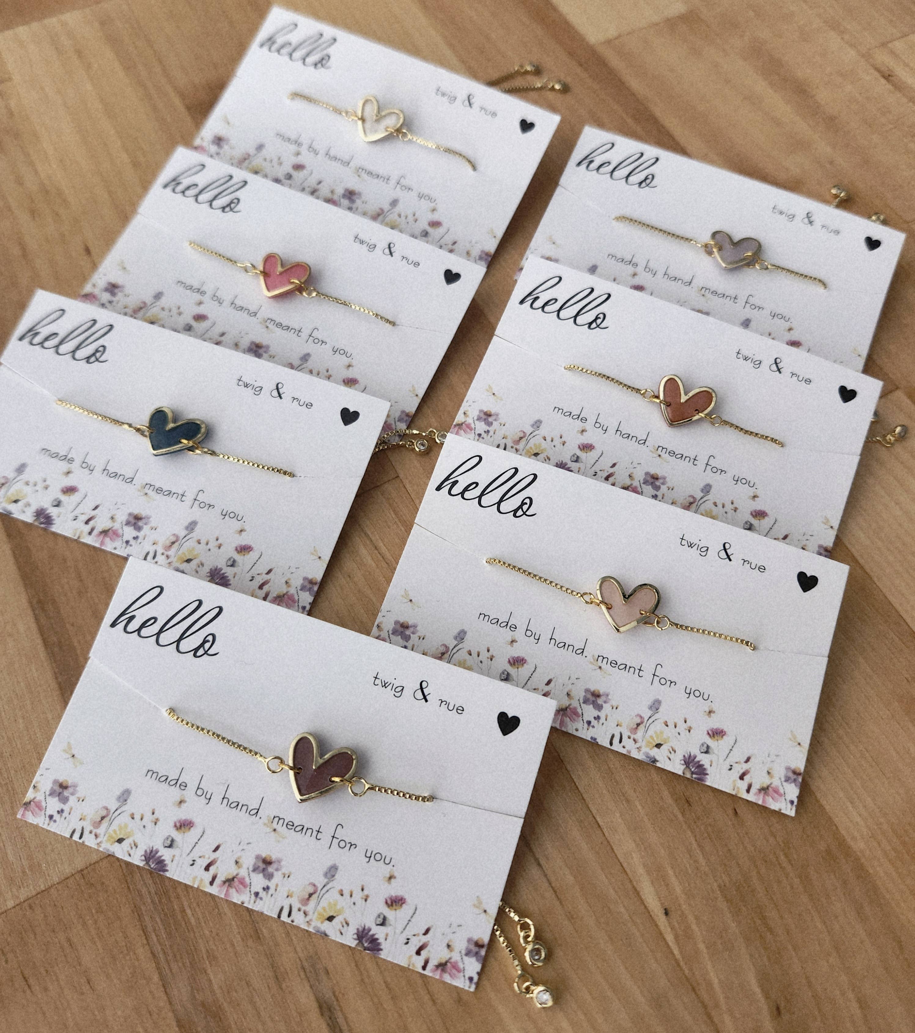 Twig & Rue boutique - Wholesale Charm/Dangle Bracelet - Gold Heart Slider Bracelet- 18k gold plated3