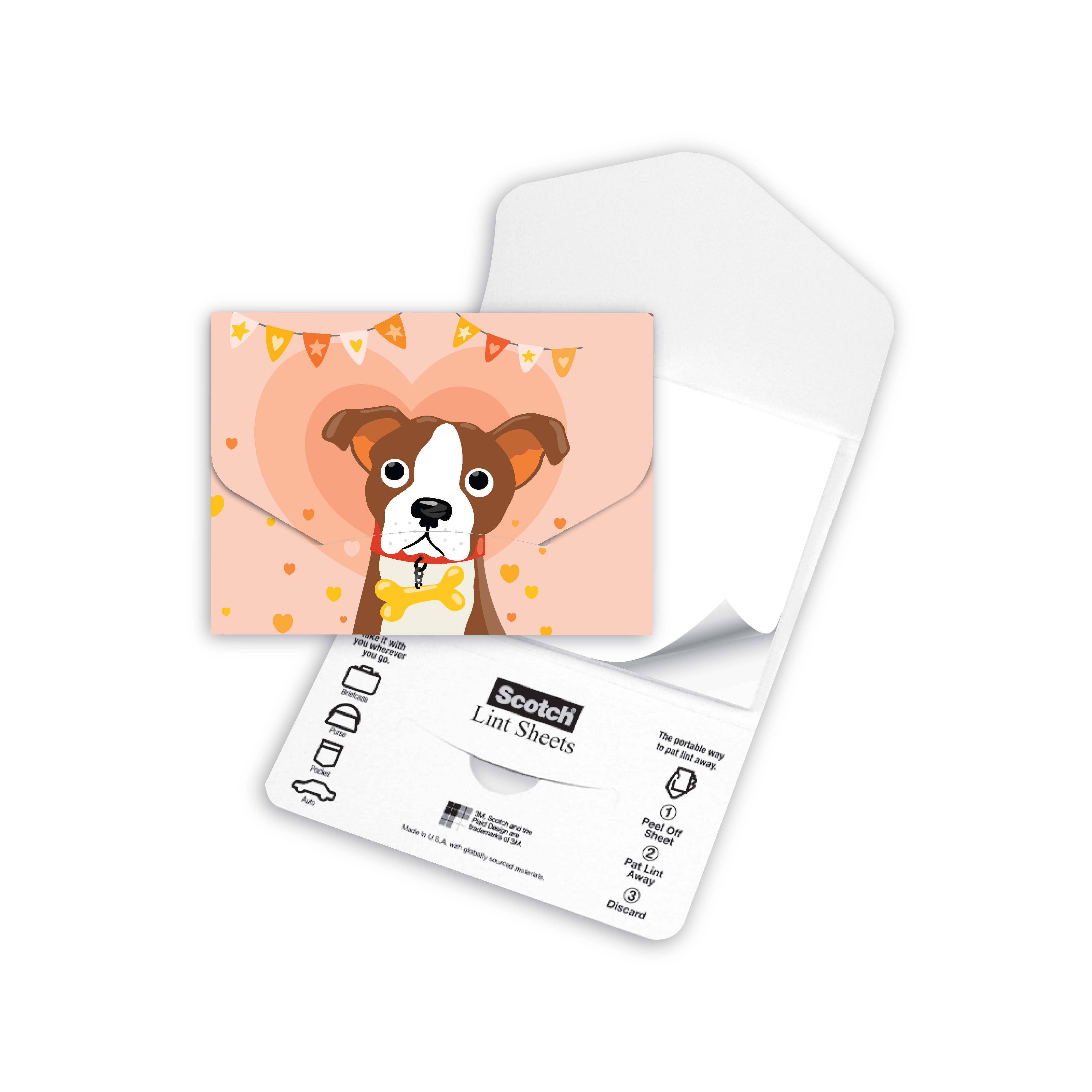 Post-it® Notes Design Series - Wholesale Lint Roller - Scotch™ Lint Sheets Pocket Pack - Puppy Bone lint remover