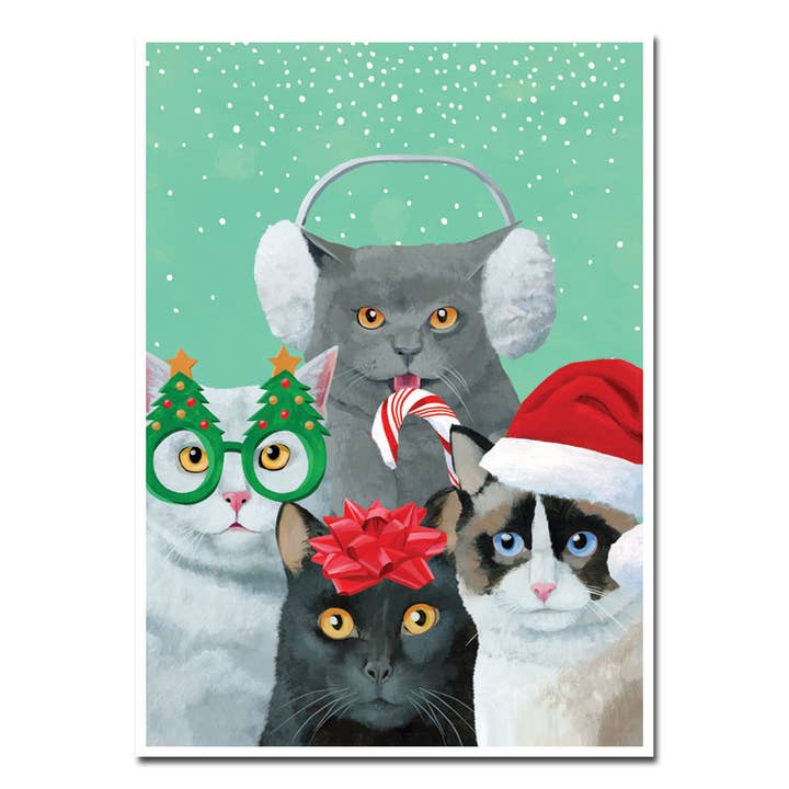 Meowy Catmas Pals Holiday Card for wholesale by Allport Editions