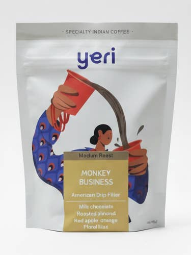 Monkey Business: Medium Roast Sample/Trial Bag (4 oz) for wholesale by Yeri Coffee