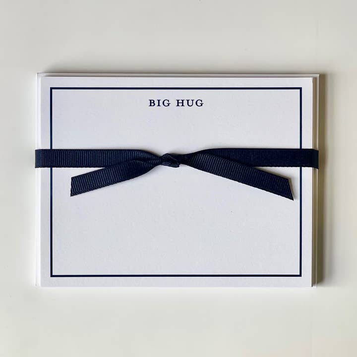 Big Hug, Navy - Flat Note Cards for wholesale by Georgetown Paperie