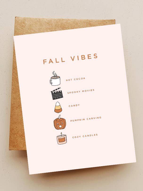 Fall Vibes Card for wholesale by Maddon and Co