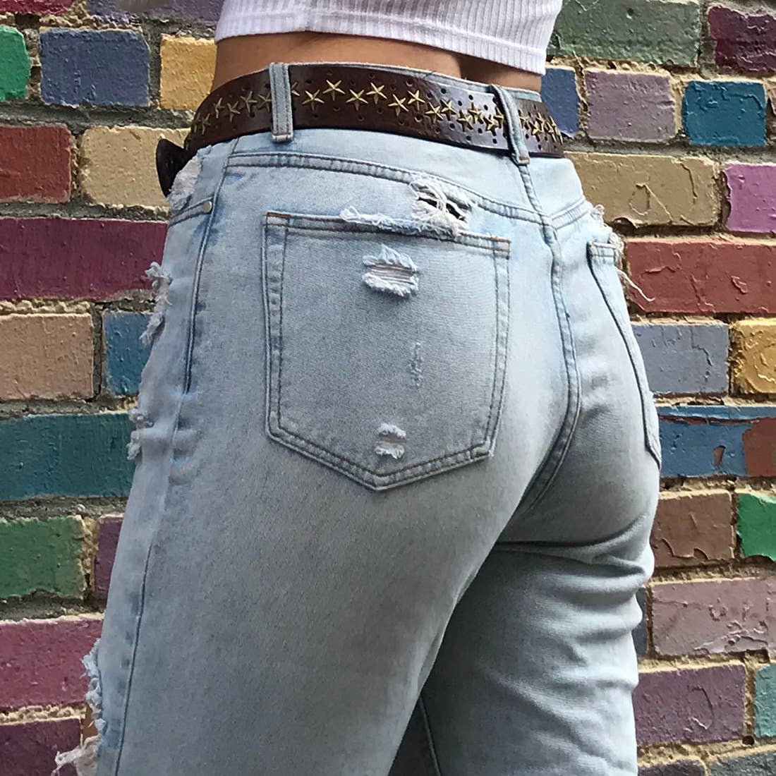 Embrazio - Wholesale Belt - Women's - STAR Curved Handmade Leather Belt6