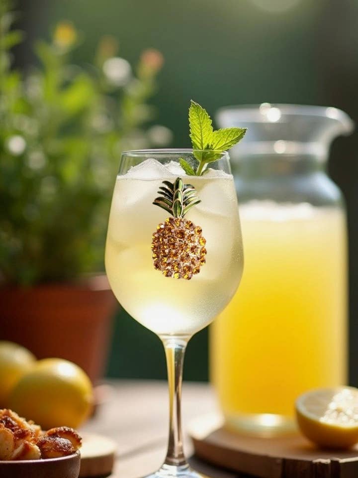 Ananas Jeweled Stammade Vinglas för wholesale av The Queens' Jewels®