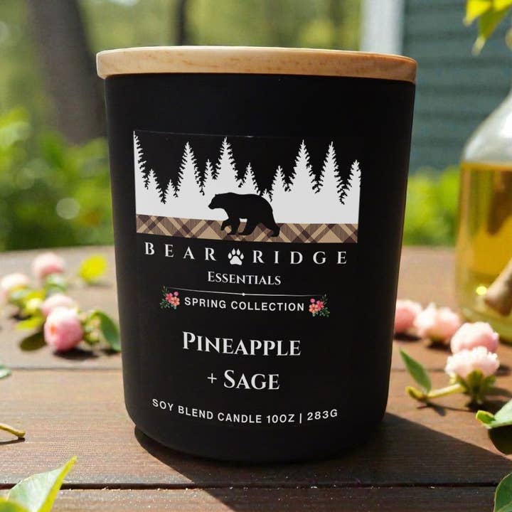 Pineapple + Sage 10 oz Candle for wholesale by Bear Ridge Essentials