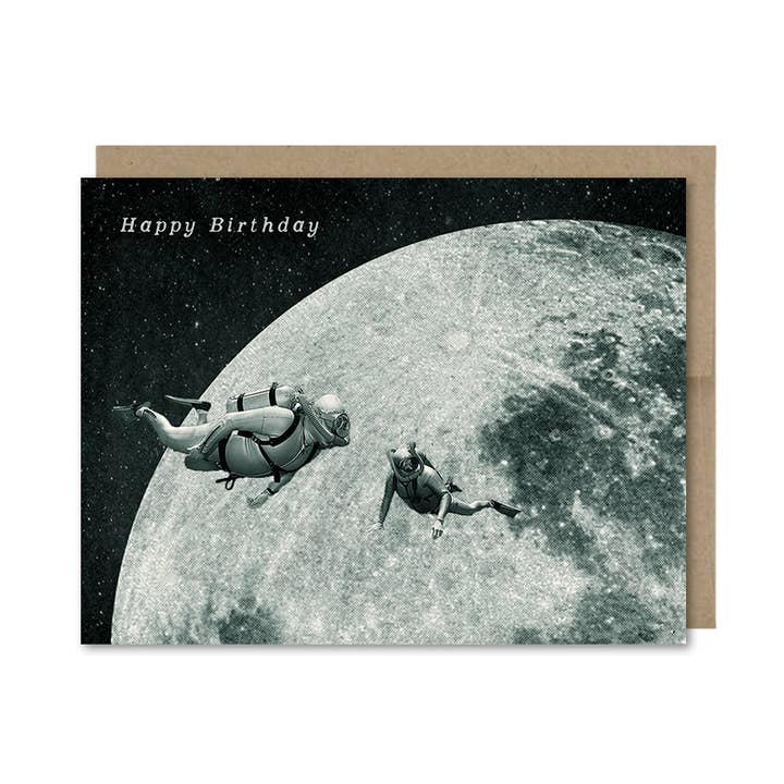 Happy Birthday Deep Space Divers Card for wholesale by The Galek Sea