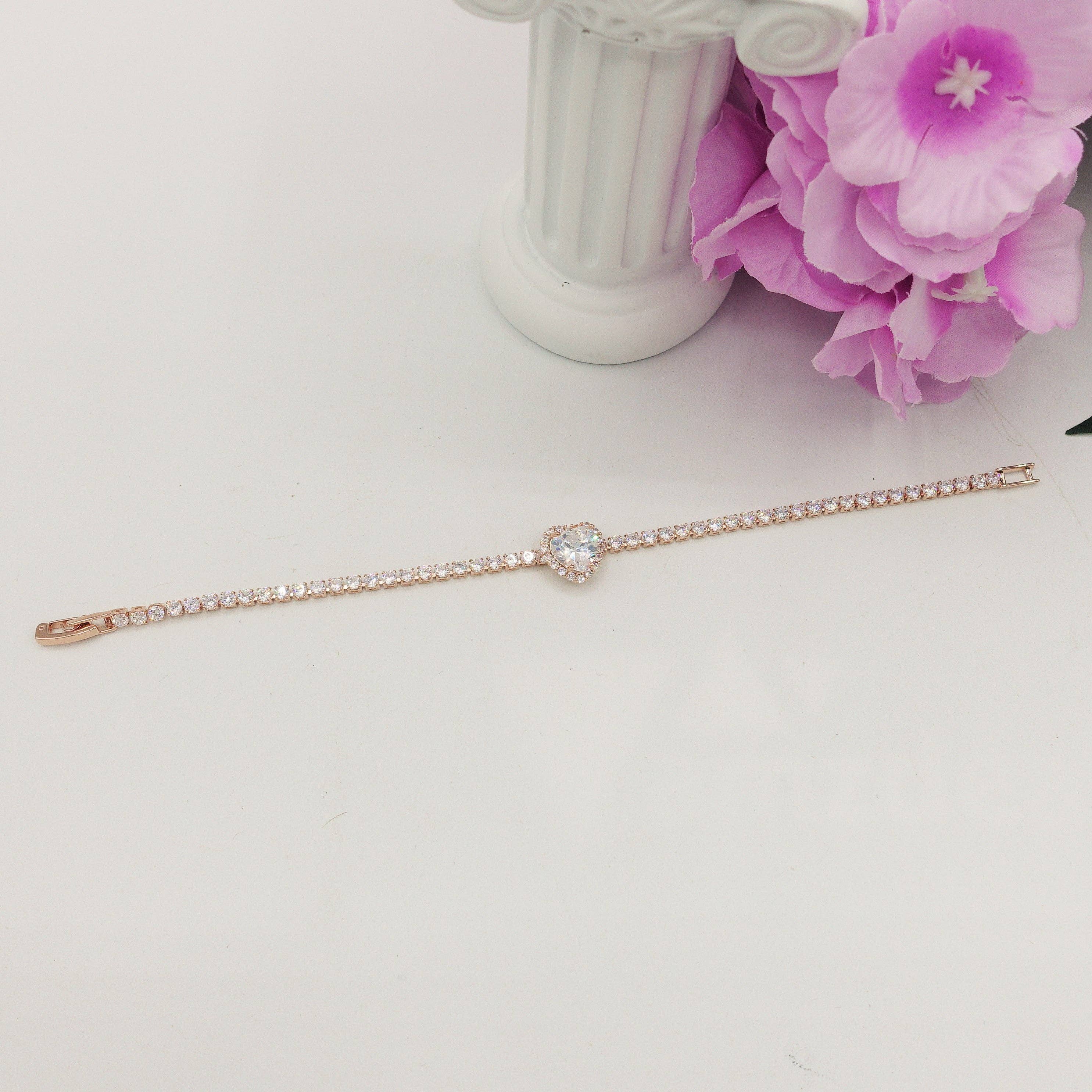 Daemon srls - Vendita all'ingrosso Bracciali tennis - DIANA ~Chunky~ Bracciale tennis con cuore in zirconi cubici21