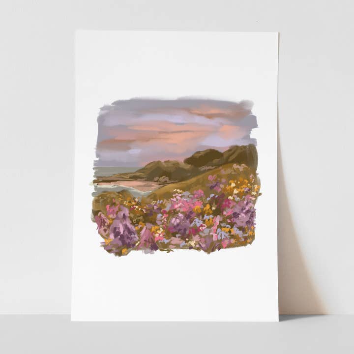 Sunset Beach, Nature Themed Art Print, Calming Wall Decor for wholesale by Georgie King Designs