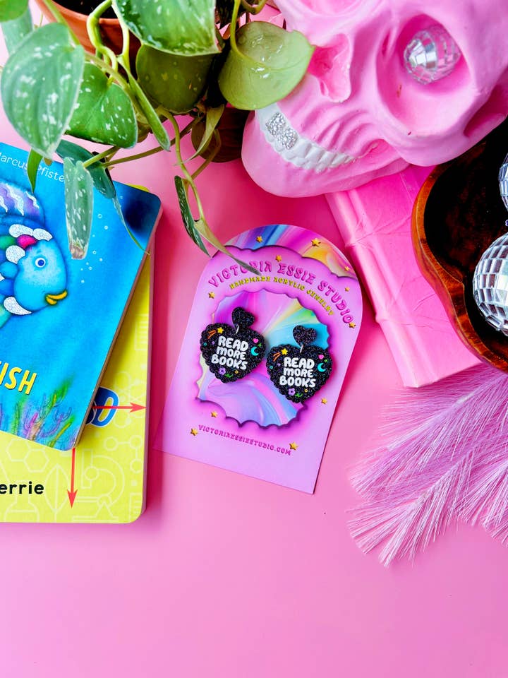 Read More Books Earrings for wholesale by Victoria Essie Studio