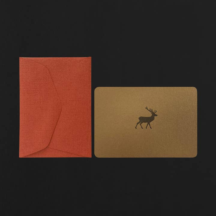Mini DEER card+mini rust envelope for wholesale by le typographe