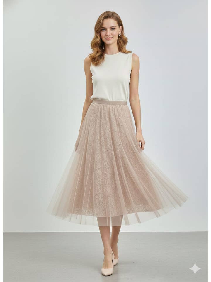 CHOKLATE PARIS - Vente Jupe – femme - Jupe March tulle & dentelle - CK08032-212