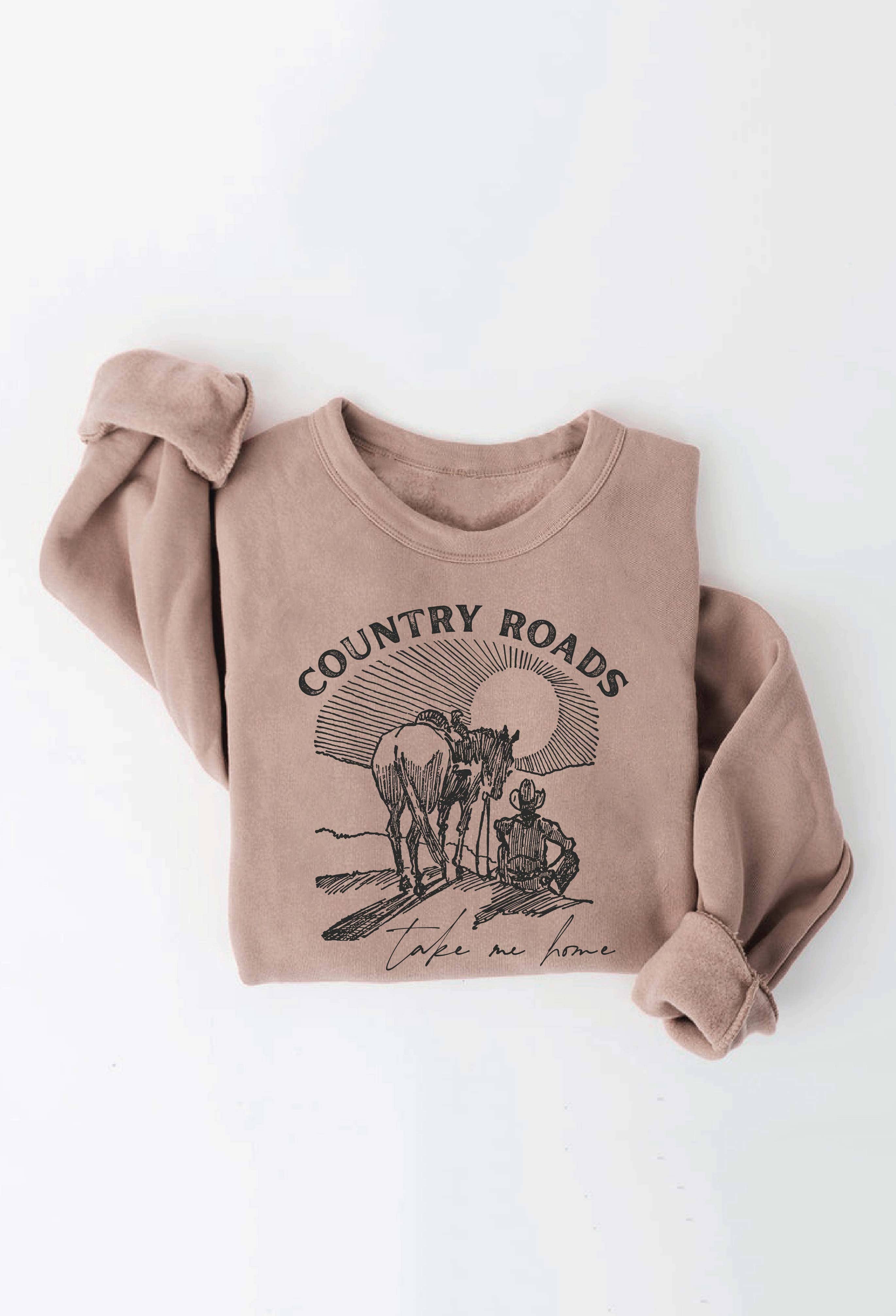 OAT COLLECTIVE - Wholesale Graphic Sweatshirt - Women's - COUNTRY ROADS TAKE ME HOME Graphic Sweatshirt2