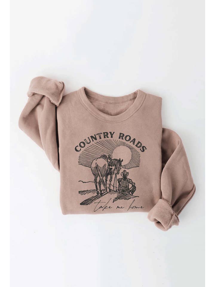 OAT COLLECTIVE - Wholesale Graphic Sweatshirt - Women's - COUNTRY ROADS TAKE ME HOME Graphic Sweatshirt2