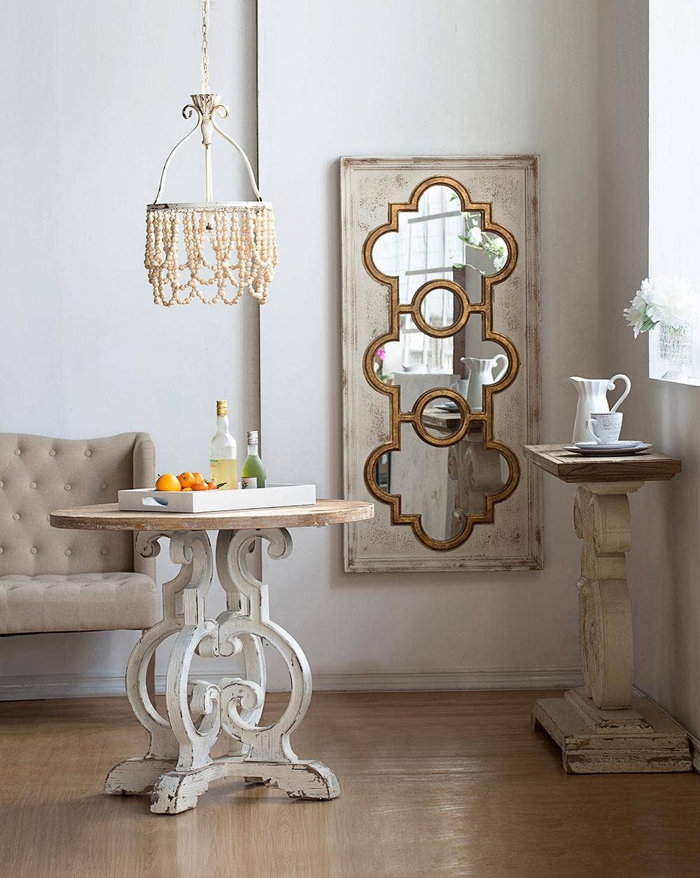 A&B Home Group Inc. - Wholesale Coffee Table - D36x31" Alcott Round Table - White/Brown3