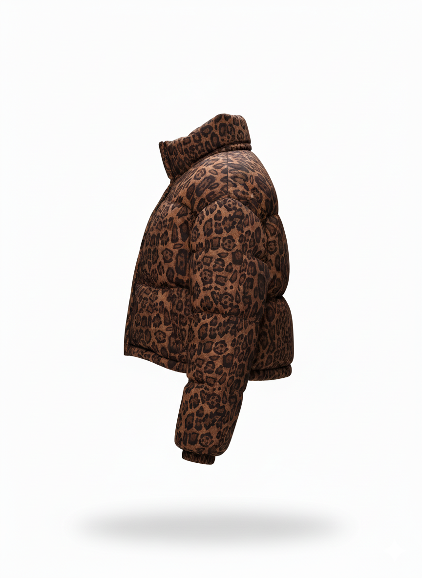 CCIC New York - Venta al por mayor Chaqueta - Mujer - Chaqueta Acolchada de Leopardo con Cuello Alto Recortado5