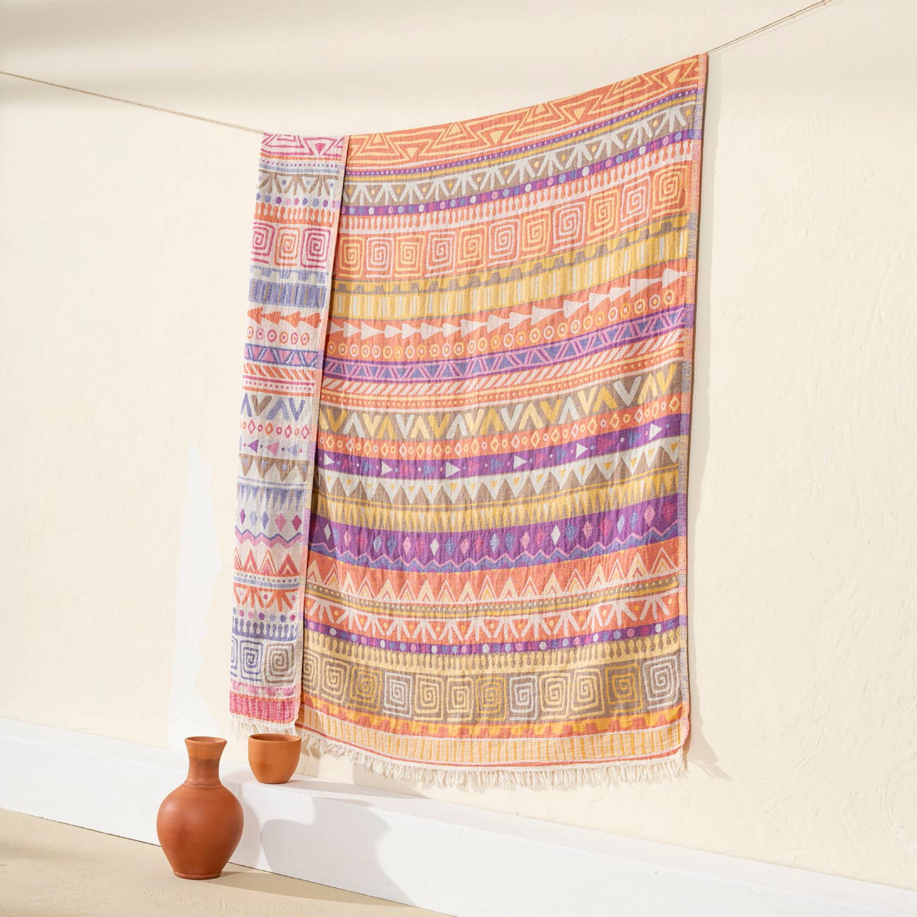 Kikoya – Engroshandel Tæppe – Kikoya 100% bomuld plaid til hjemmedekoration 130x170 cm i farmhouse-stil2