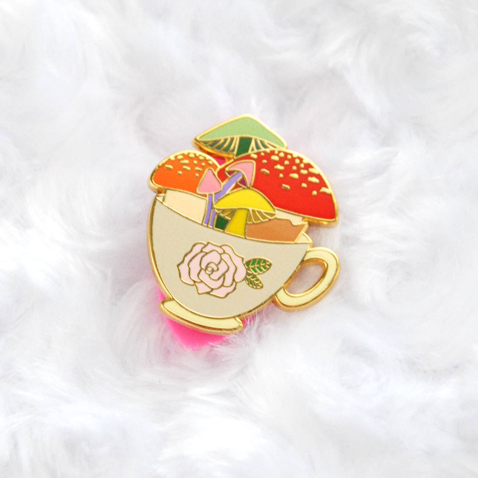 Beauluster - Wholesale Lapel Pin/Button - Mushroom Tea Enamel Pin3