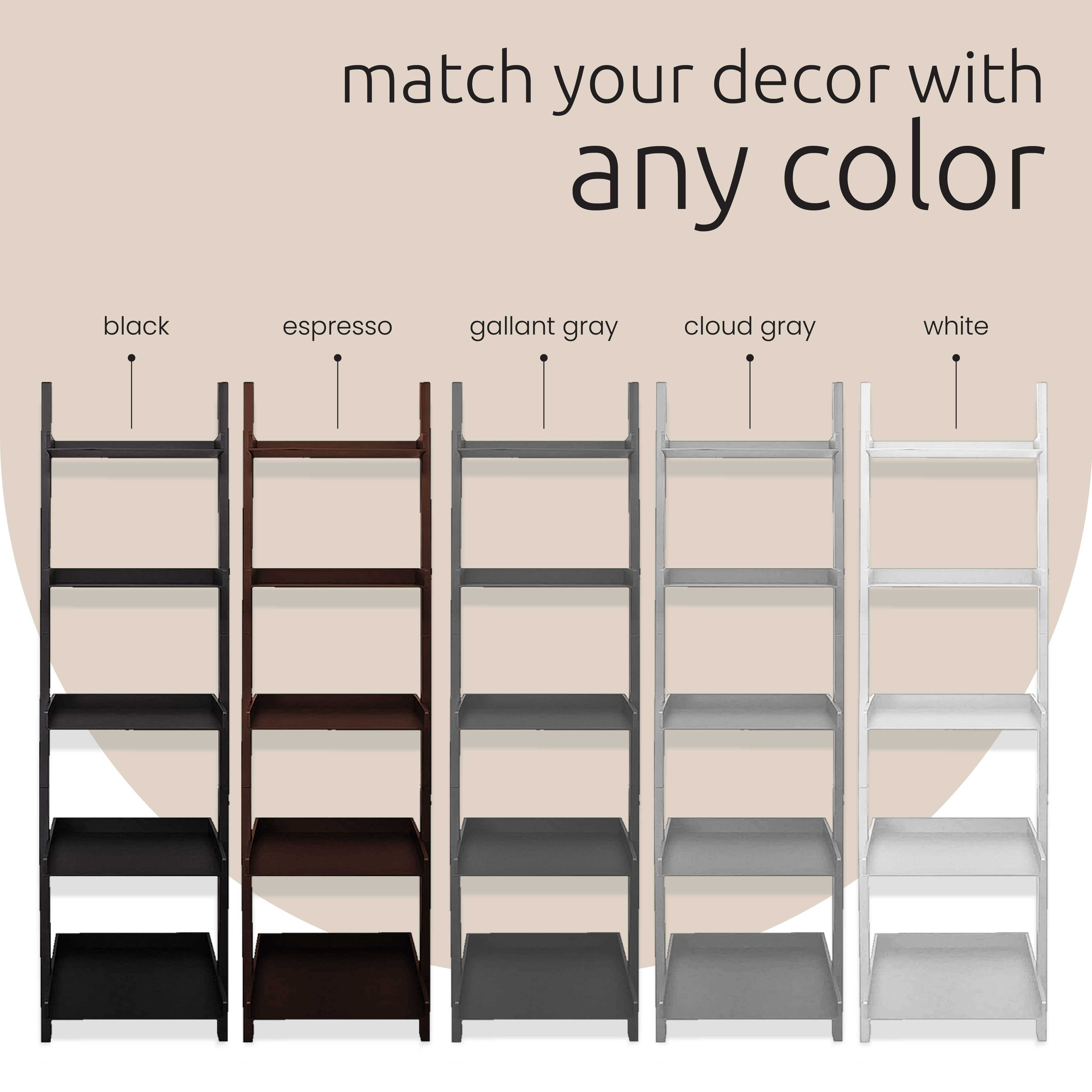 Kiera Grace - Wholesale Free Standing Shelf - Kiera Grace Providence Hadfield 5 Tier Ladder Leaning Shelf16