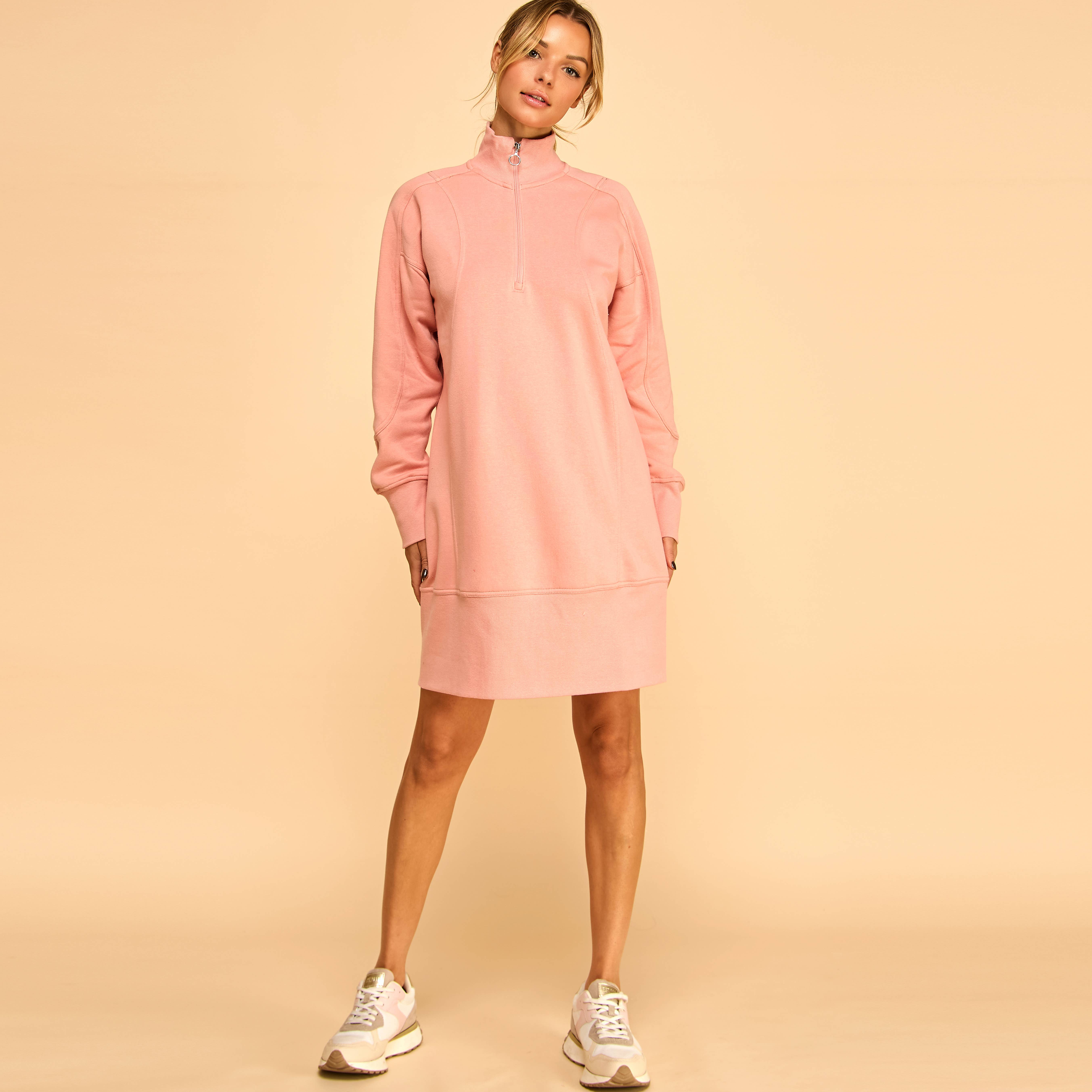 FREEZIA - Vente Robe – femme - SWEAT-SHIRT ZIPPÉ EN TISSU ÉPONGE FRANÇAIS, ROBES DÉCONTRACTÉES-FZ0010-D16